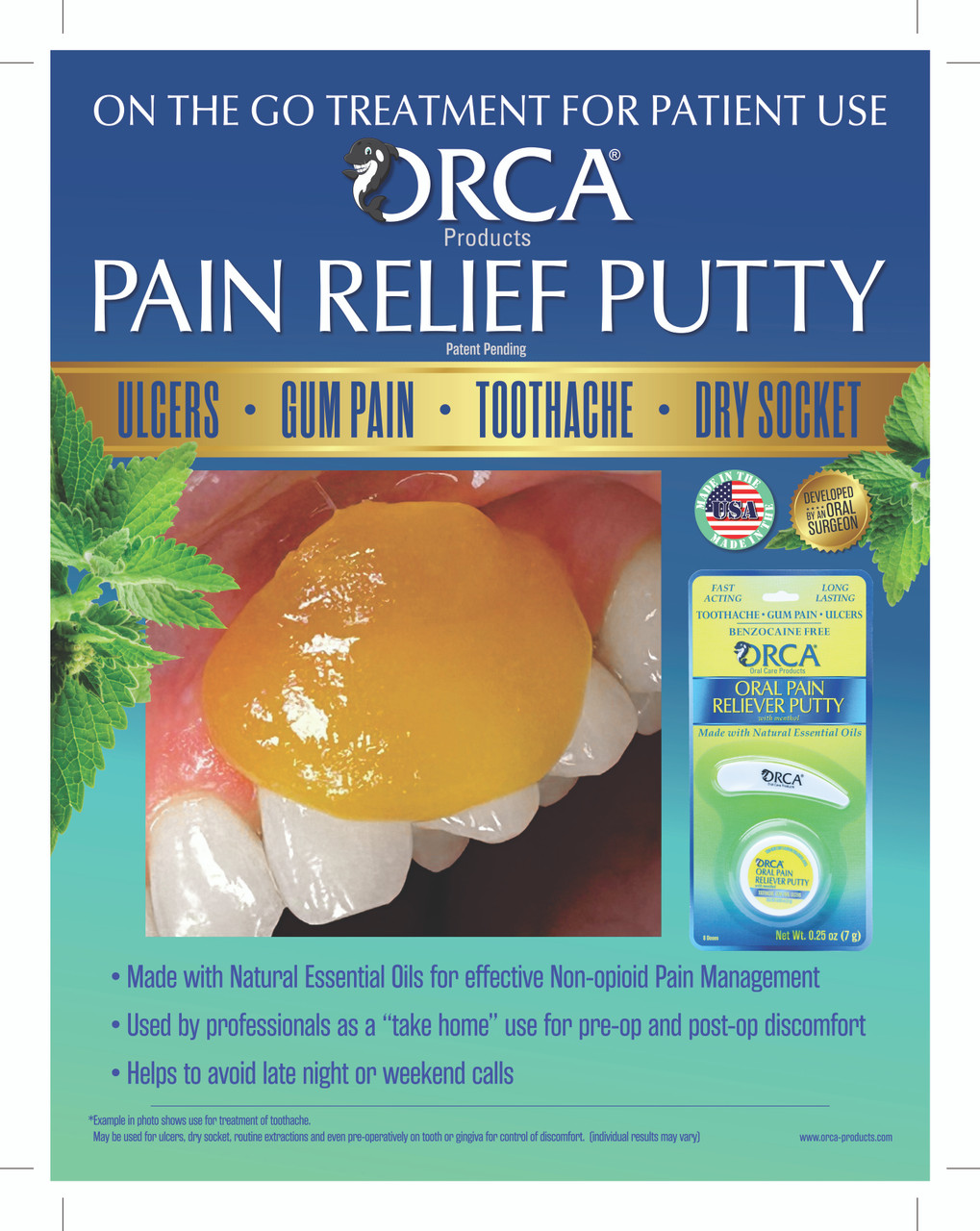 Orca Pain Relief Putty, 6pk/bx