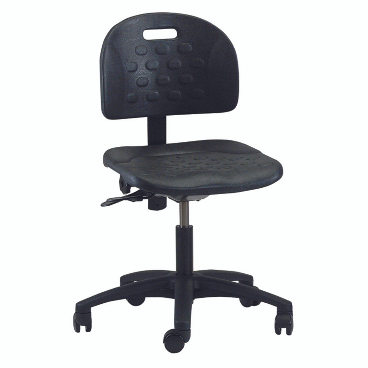 Brewer Industrial Chairs & Stools Polyurethane, Adjustable Footring , Casters, Hgt. Range 22.5" - 32.5", 27" Dia. Base