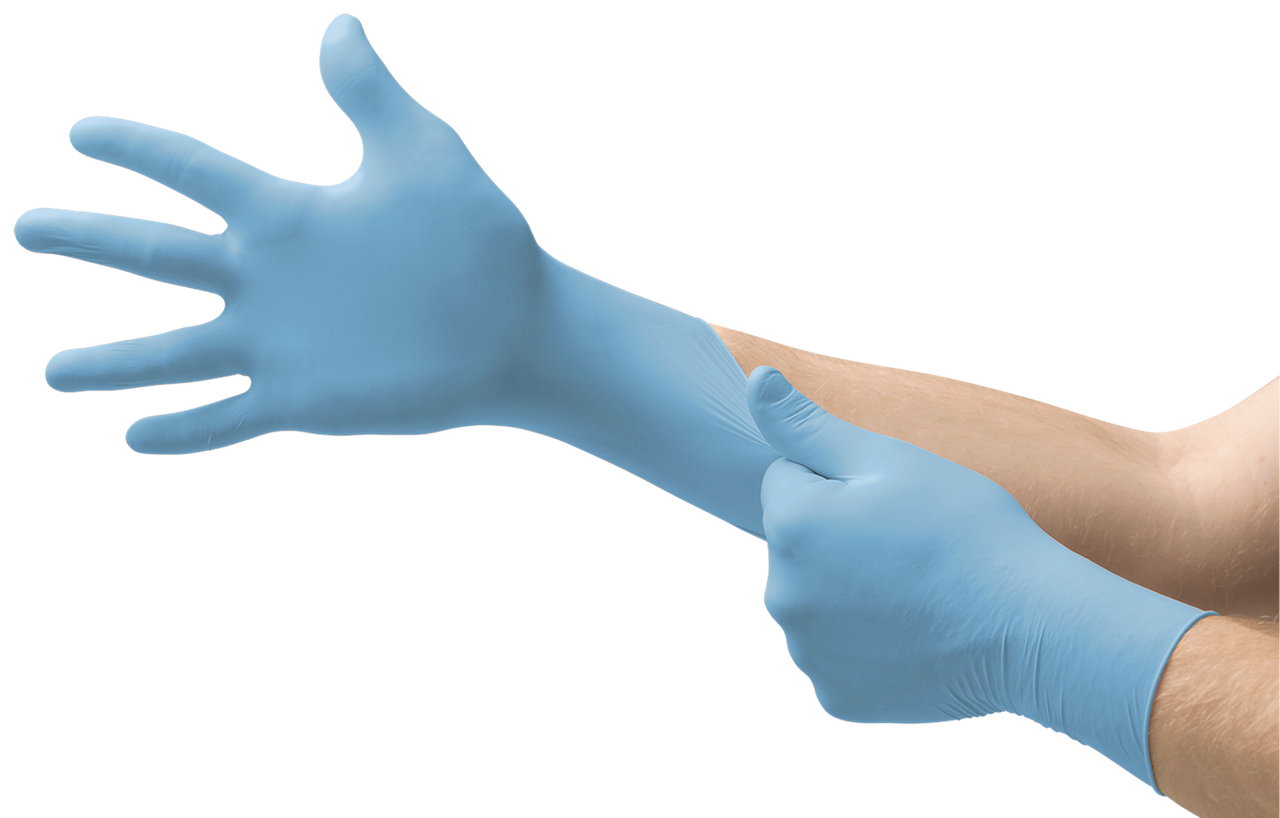 Ansell Microflex 92-134 Nitrile Exam Glove Nitrile, Small (6.5-7), Thin and Versatile, Powder-Free, Textured Fingers, Blue, 100/bx, 10 bx/cs