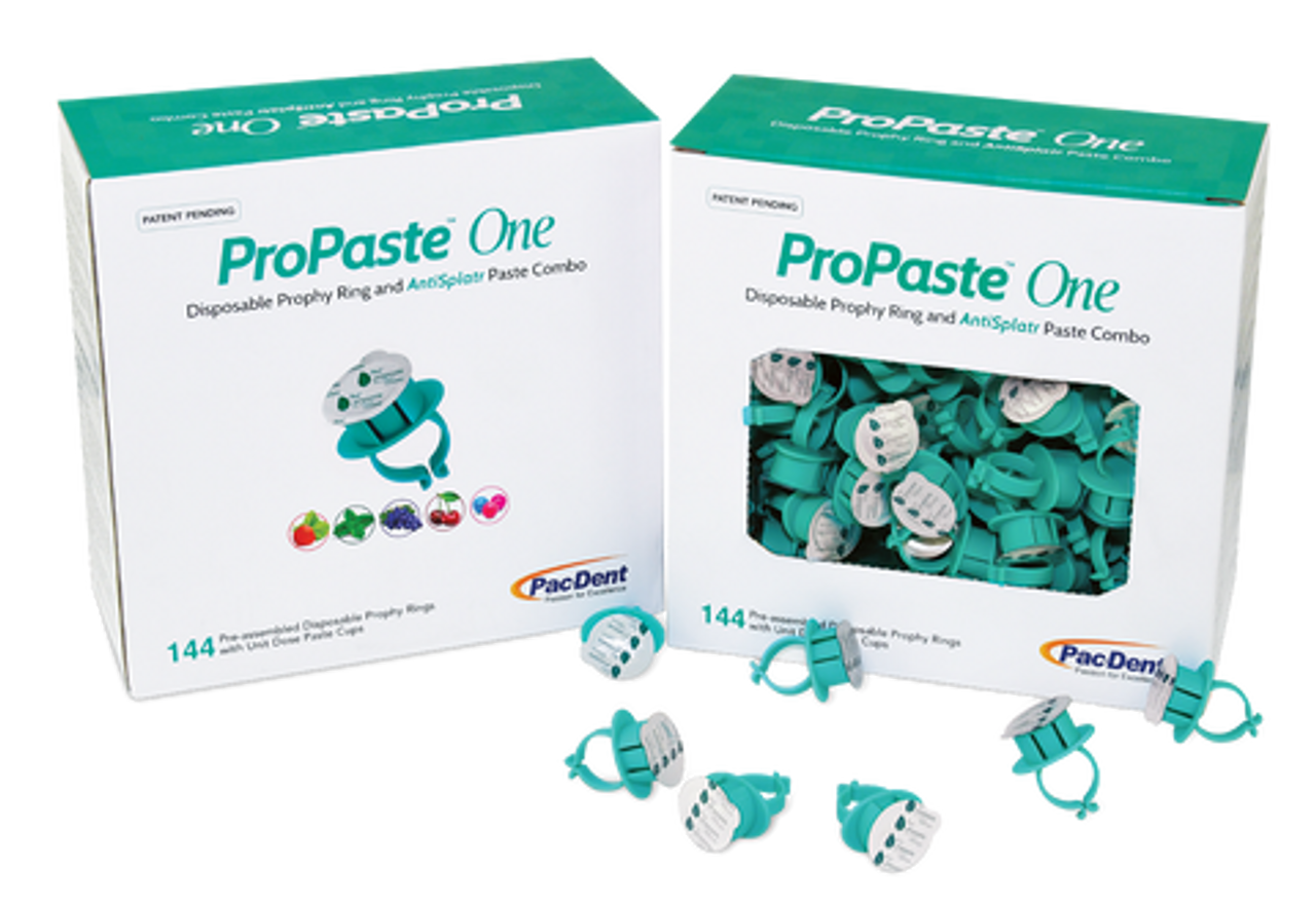 Pac-Dent ProPaste One Pre-Assembled Prophy Paste Ring Combo, Mint, Coarse Grit, 144/Box