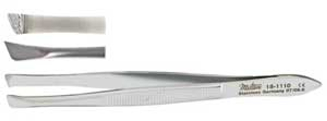 Miltex 3.5" Bergh Cilia Forceps, 5 mm Wide Diagonal Jaws With Horizontal Serrations, ea
