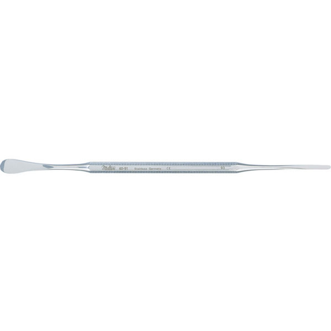 Miltex Spatula & Packer, 5.5", Oval Spatula 7mm Wide, 2 X 25mm Packer, Stainless Steel, ea