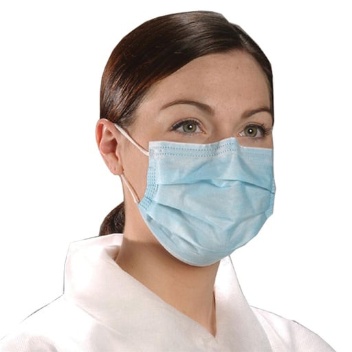AlphaProTech Critical Cover AlphaAir, Ear Loop Masks, 7in, 4 Side Sonic Weld, Blue, 50/bx