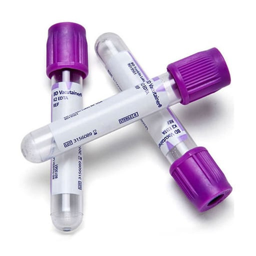 BD Vacutainer Plastic Tube, Hemogard Closure, 13mm x 75mm, 4.0ml, Lavender, Paper Label, K2EDTA (bxray coated) 7.2mg, 100/pk, 10 pk/cs