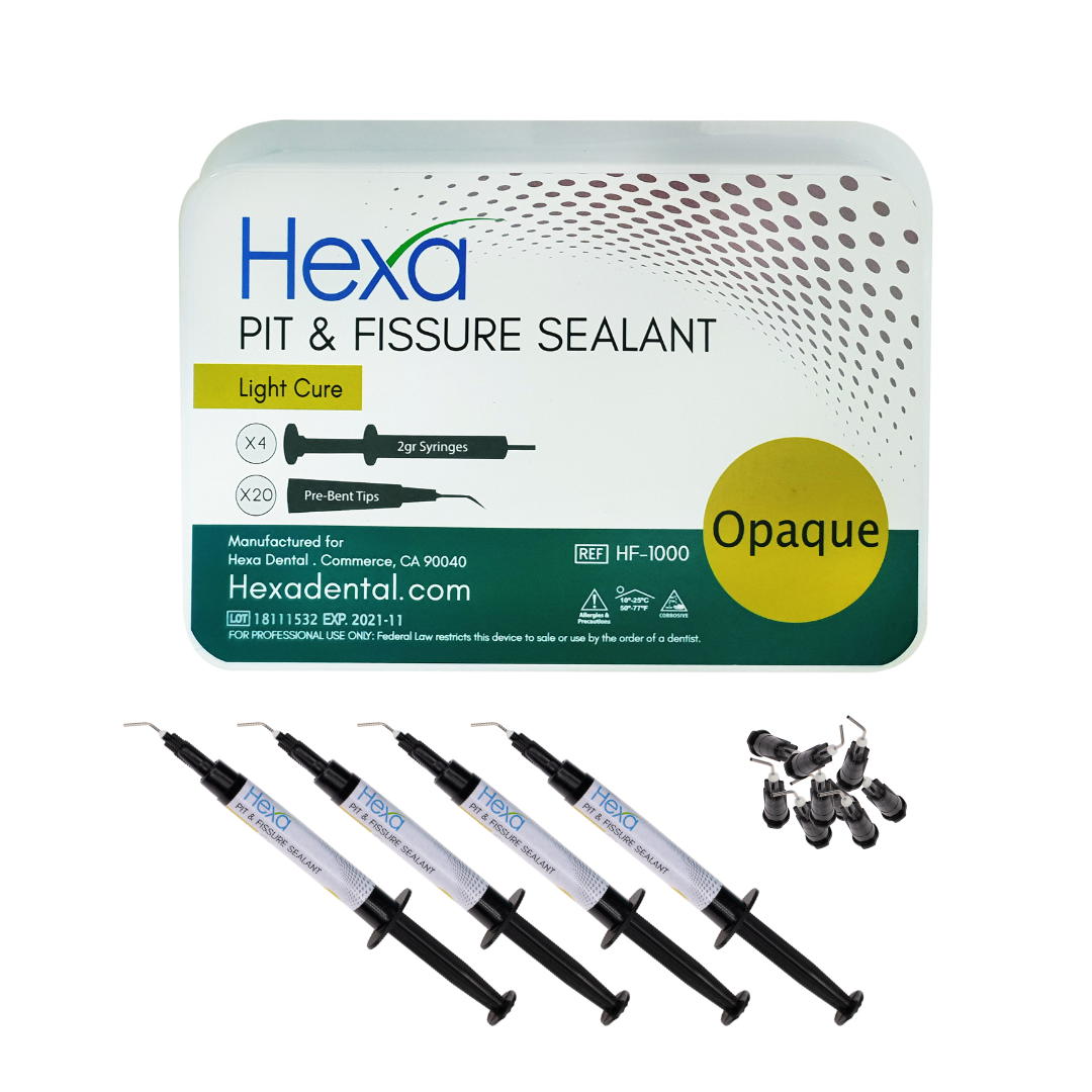 Hexa Pit & Fissure Sealant Opaque, Pink Shade, 4 X 2g Syringes & 20 Bent Tips