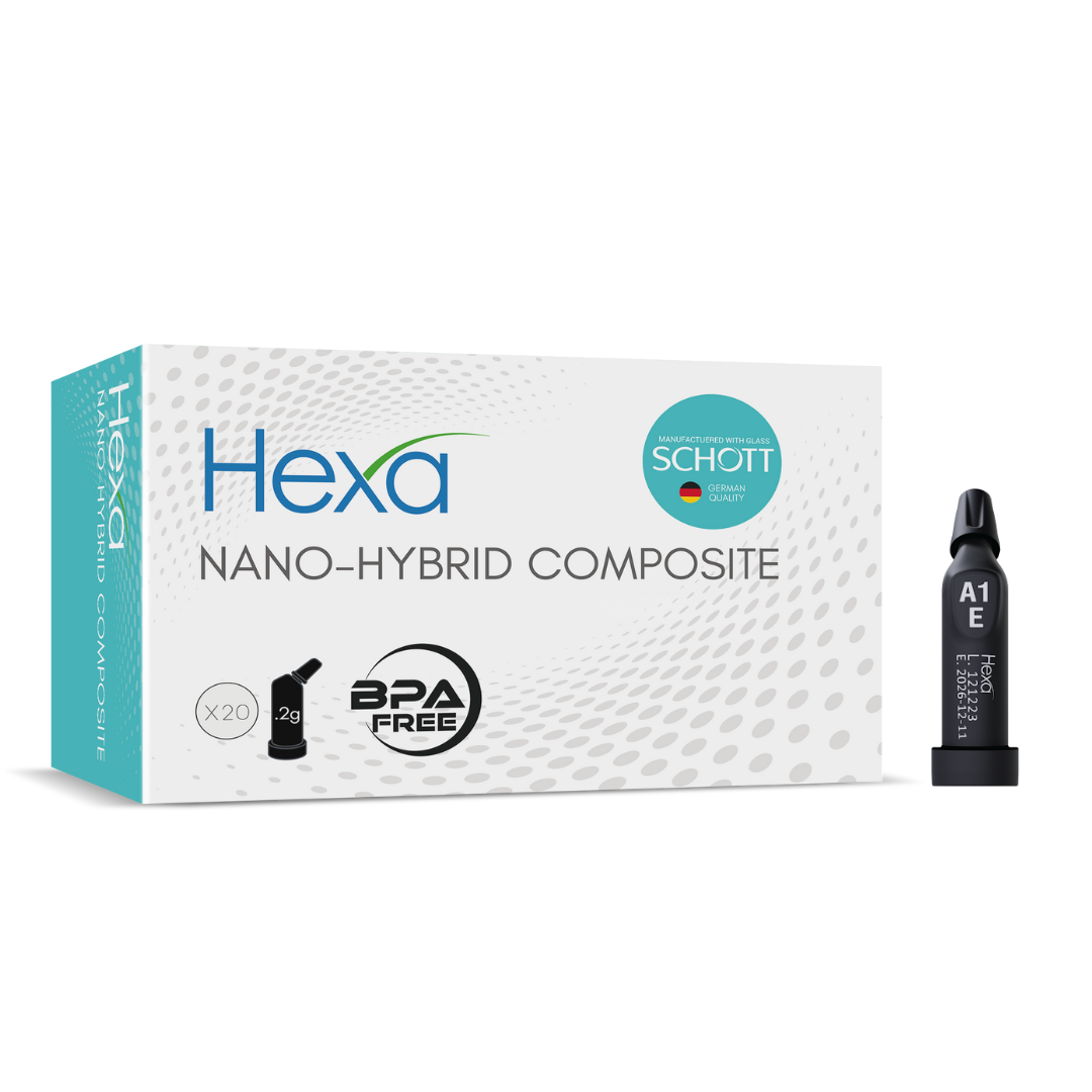 Hexa Hexa Nano-Hybrid, Light-Cure Composite, Shade A1, 0.28gm X 20 Unidose Compules