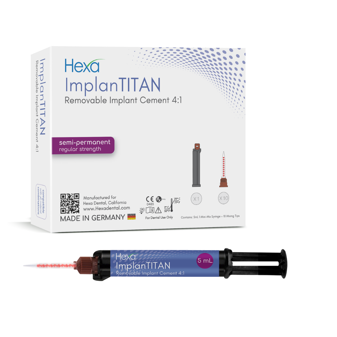 Hexa ImplanTITAN Cement, Dual-Cure, 4:1 Automix, 5ml Automix Syringe & 10 Mixing Tips