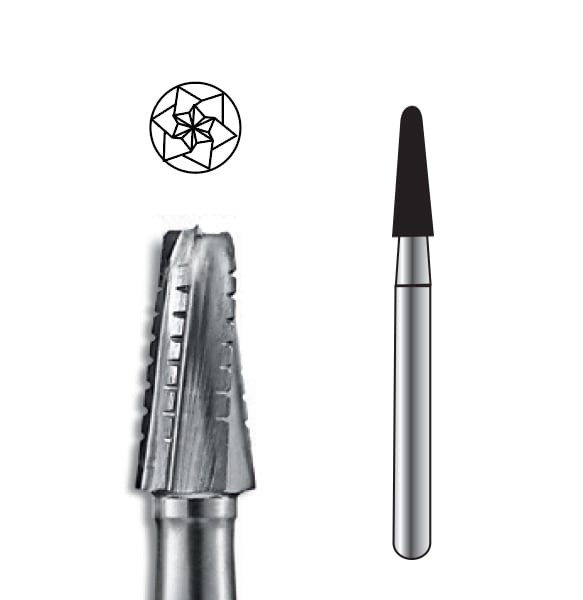 Pac-Dent Carbide Bur FGOS-1703 Taper Fissure Dome Crosscut, 10/pk