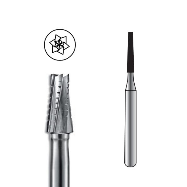 Pac-Dent Carbide Bur HP-700L Taper Fissure Crosscut, 10/pk