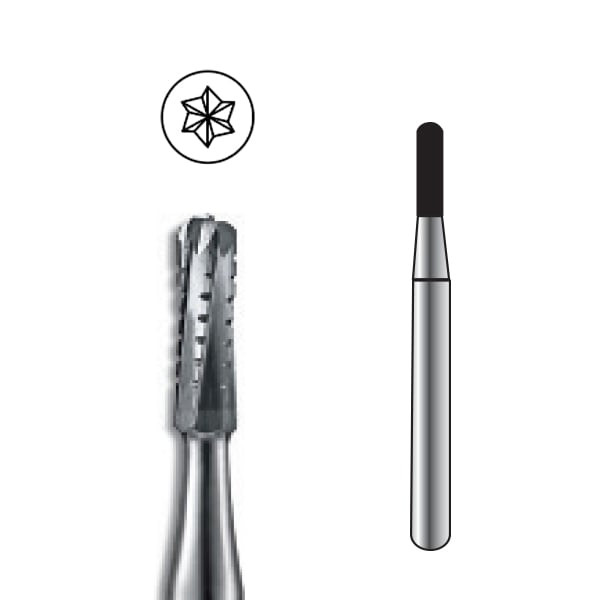 Pac-Dent Carbide Bur RA-1557 Straight Fissure Dome Crosscut Latch-Type, 10/pk