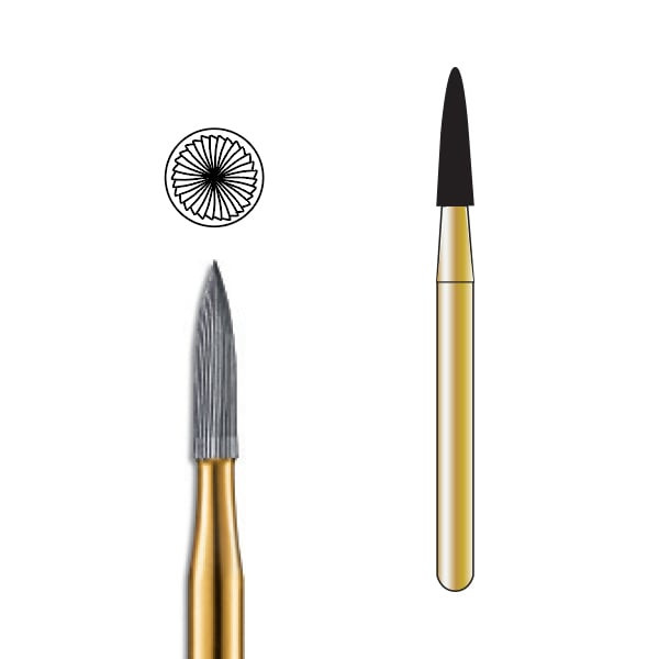 Pac-Dent Trimming & Finishing Carbide Bur FG-9904 Needle 30-Bladed, 10/pk
