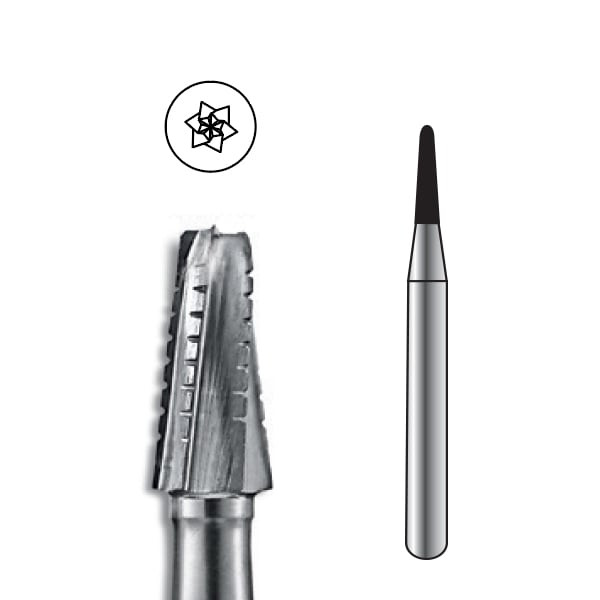 Pac-Dent Carbide Bur FG-1700 Taper Fissure Dome Crosscut, Clinic Pack, 100/pk