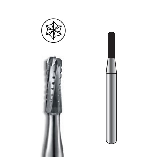 Pac-Dent Carbide Bur FGOS-1558 Straight Dome Crosscut, Clinic Pack, 100/pk