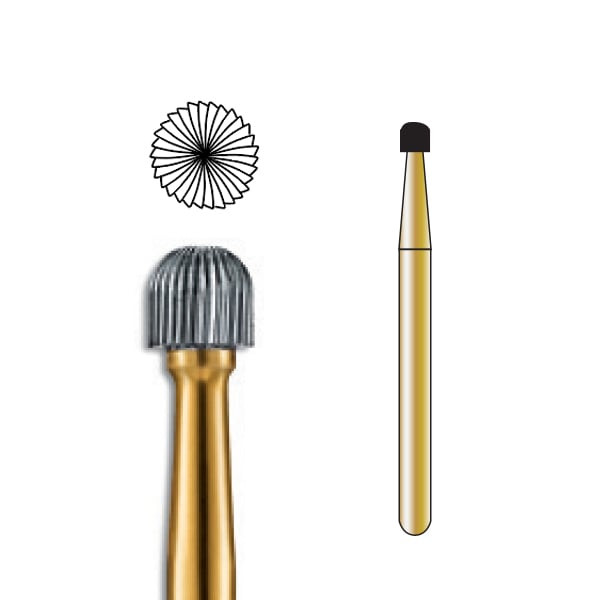 Pac-Dent Trimming & Finishing Carbide Bur FG-9004 Round 30-Bladed, Clinic Pack, 100/pk