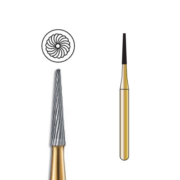 Pac-Dent Trimming & Finishing Carbide Bur FG-9214 Taper 30-Bladed, Clinic Pack, 100/pk