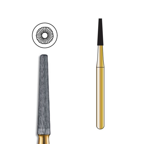 Pac-Dent Trimming & Finishing Carbide Bur FG-9642 Taper 30-Bladed, Clinic Pack, 100/pk