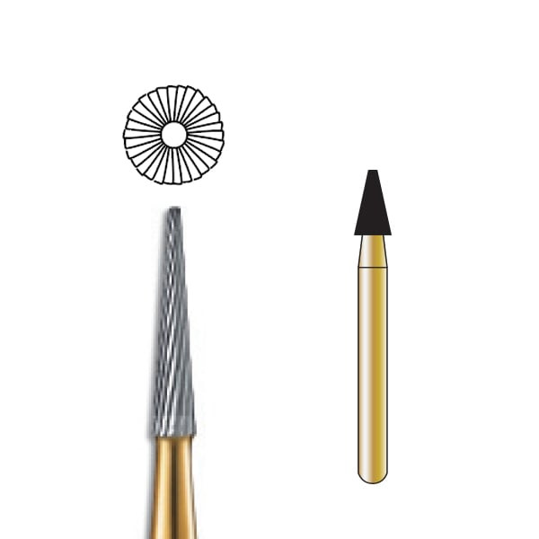 Pac-Dent Trimming & Finishing Carbide Bur FG-9716 Taper 30-Bladed, Clinic Pack, 100/pk