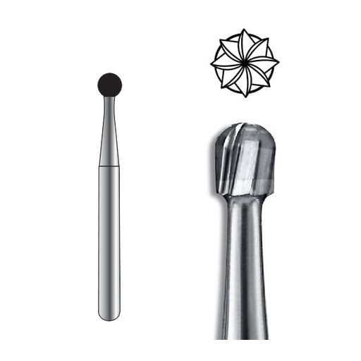 ODS Precision Carbide Bur HP-7, Round, 5/pk