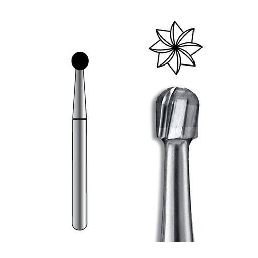 ODS Precision Carbide Bur, HP-8, Round, 5/pk