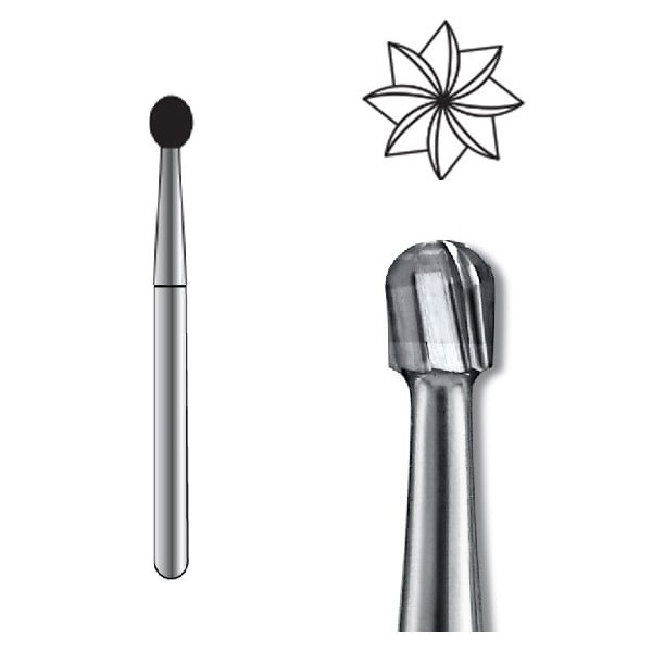 ODS Precision Carbide Bur HP-10, Round, 5/pk