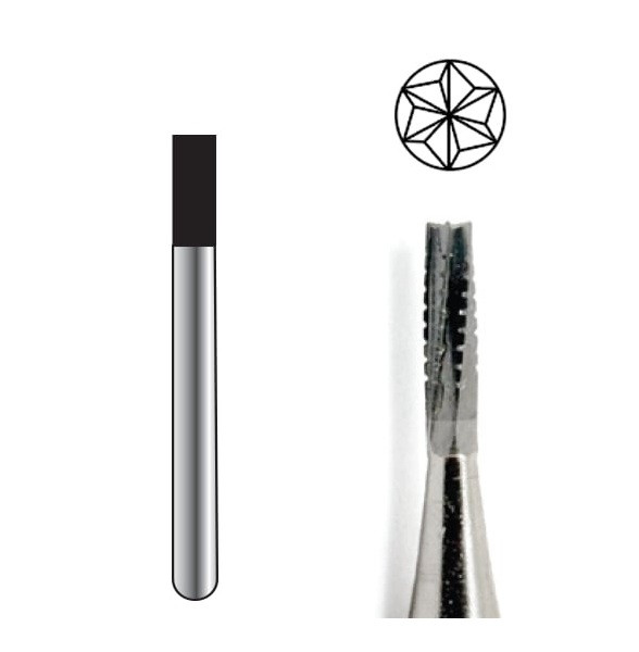 ODS Precision Carbide Bur HP-560, Nose Cone End Cross-Cut Straight Fissure, 5/pk