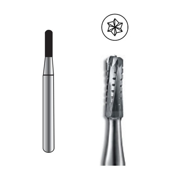 ODS Precision Carbide Bur HP-1556, Round Cross-Cut Fissure, 5/pk