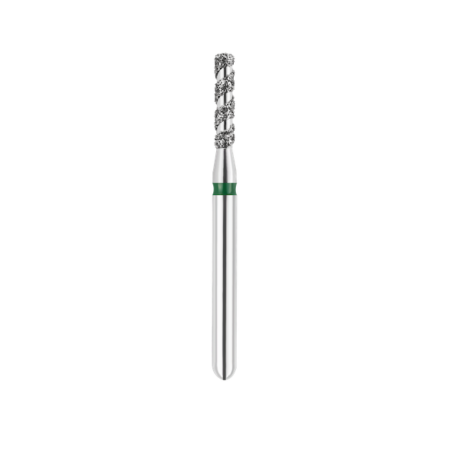 SpiralKool Diamond Turbo Cutting Bur 836T-012C, Flat End Cylinder, Coarse, 5/pk