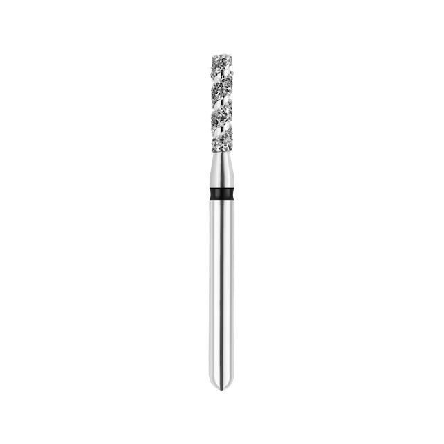 SpiralKool Diamond Turbo Cutting Bur 836T-012SC, Flat End Cylinder, Super Coarse, 5/pk
