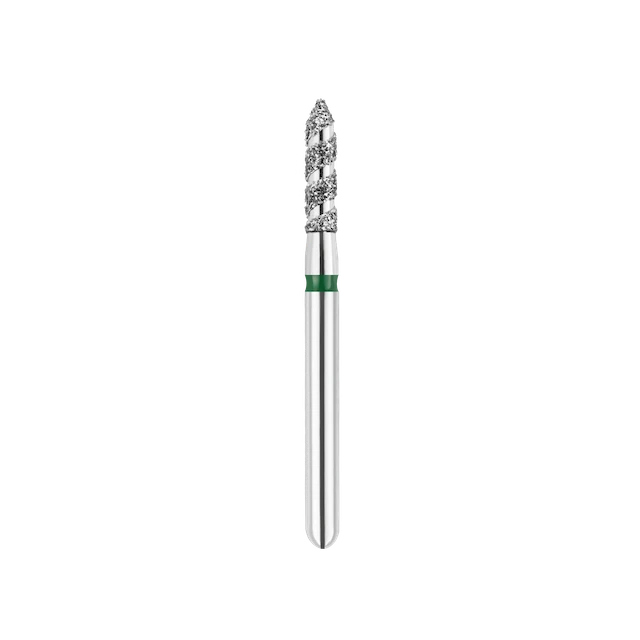 SpiralKool Diamond Turbo Cutting Bur 877T-014C, Modified Beveled Cylinder, Coarse, 5/pk