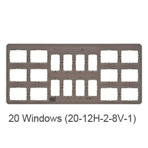 Flow Greylight X-Ray Film Mounts, Plastic, Grey, 20 Windows: 12 Horizontal Size 2 and 8 Vertical Size 1, 100/bx