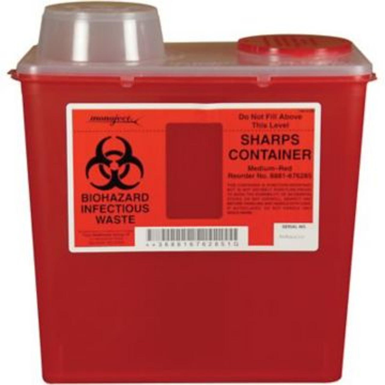 Kendall Monoject Chimney-Top Sharps Container 8 Qt Red