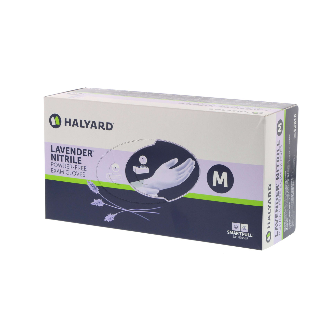 Halyard Lavender Nitrile Exam Gloves, Medium, 250/bx 52818