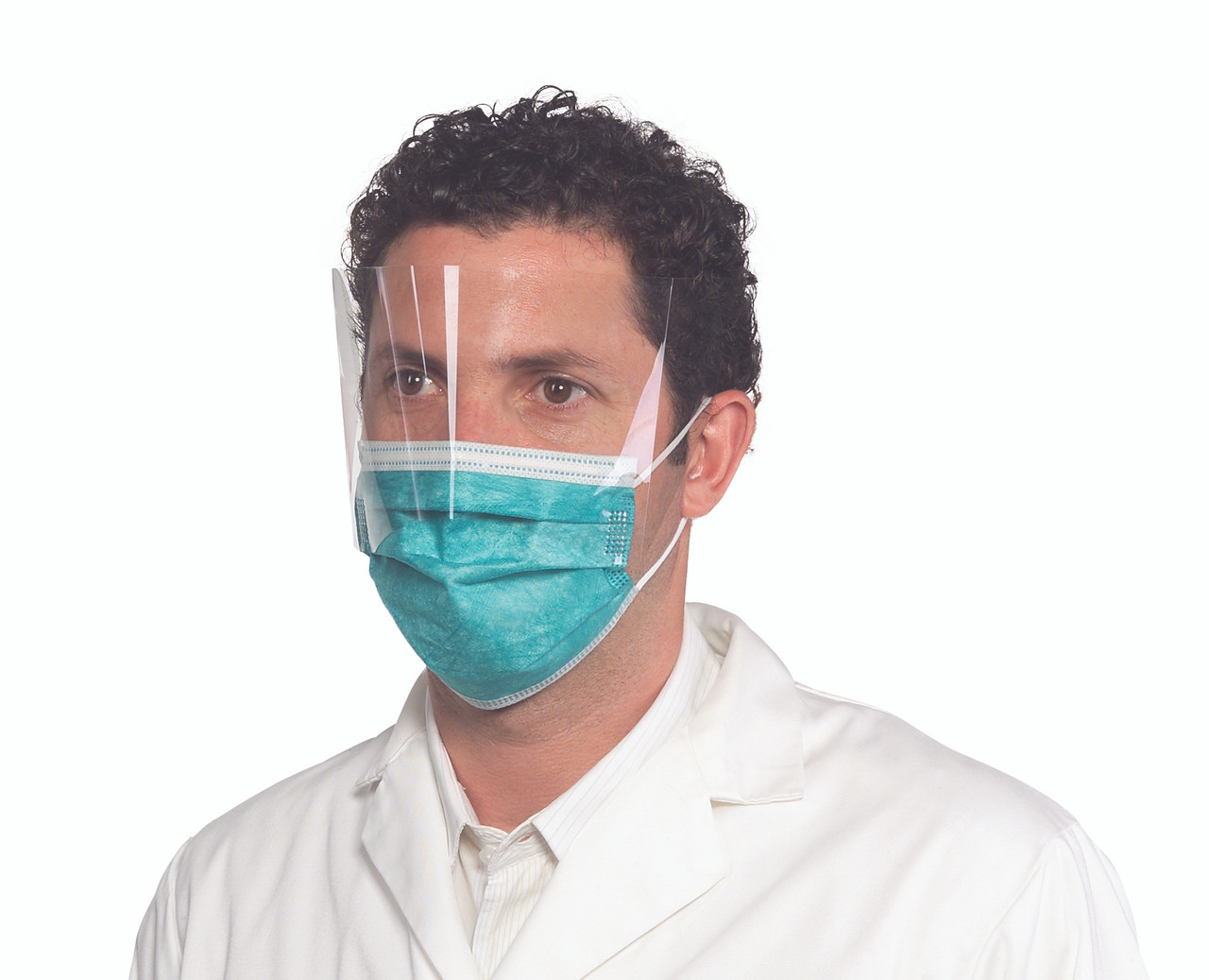 Medicom SafeMask Premier Elite ProShield Earloop Mask with Visor, Level 3, Teal, 25/bx 2025