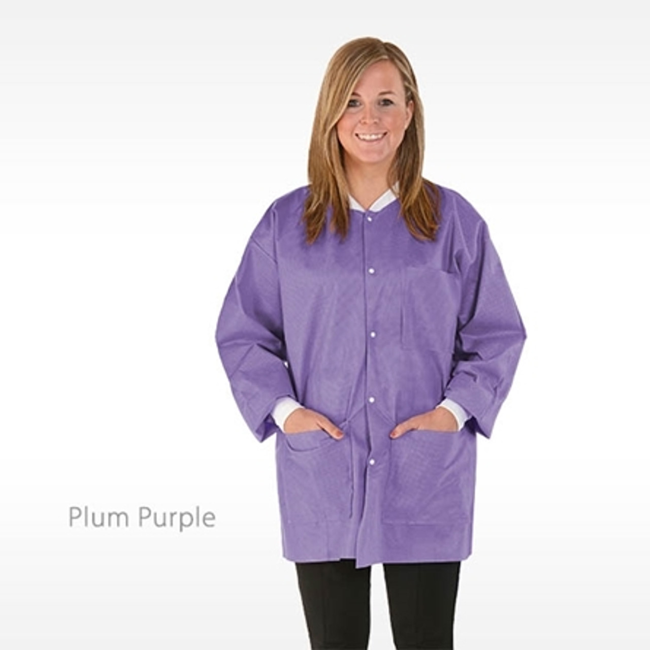 Medicom Lab Jackets Hipster, Plum Purple, Large, 12/bg