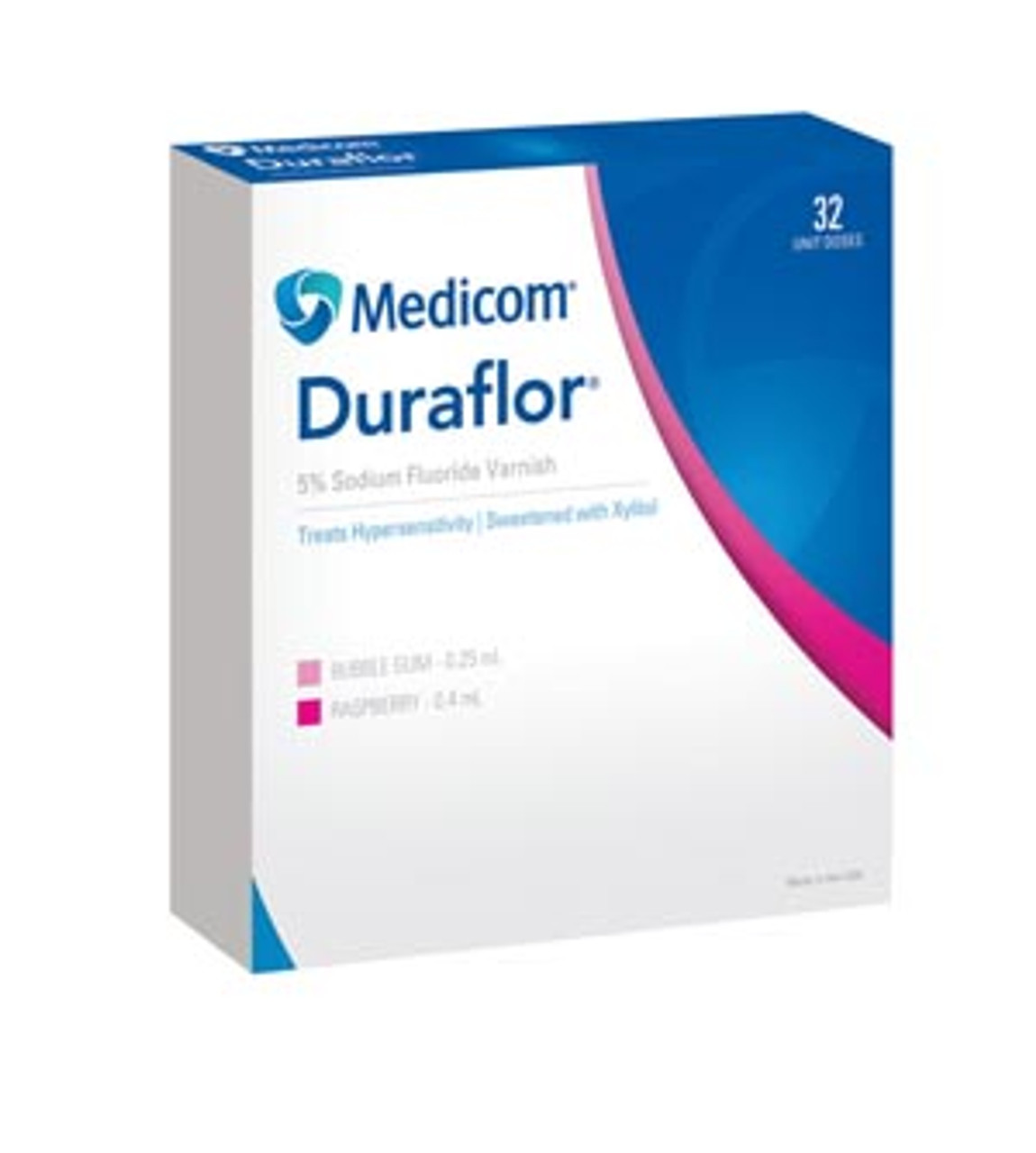 Medicom Sodium Fluoride Varnish , Bubble Gum, 0.25mL Unit Dose, 32/bx