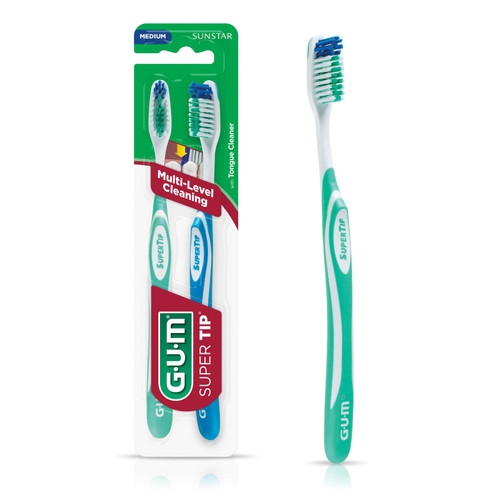 Sunstar GUM SuperTip Toothbrush, Soft Bristles, Compact Head, 1 dz/bx Sunstar GUM SuperTip Toothbrush, Soft Bristles, Compact Head, 1 dz/bx