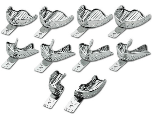 Impression Tray, Stainless Steel Perforated, Upper XL, ea