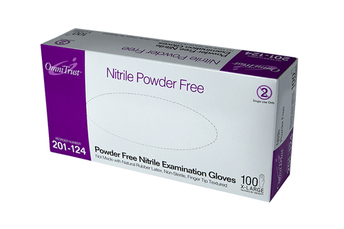 Omnitrust S-201 Nitrile PF Exam Gloves Textured Fingers, 100/bx, Large Omnitrust S-201 Nitrile PF Exam Gloves Textured Fingers, 100/bx, Large