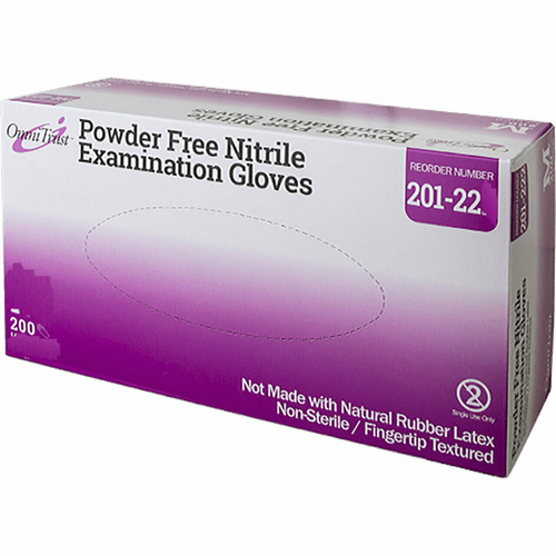 Omnitrust S-201 Nitrile PF Exam Gloves Textured Fingers, 200/bx, Large Omnitrust S-201 Nitrile PF Exam Gloves Textured Fingers, 200/bx, Large
