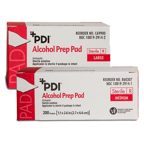 PDI Alcohol Prep Pad, Large, Sterile, 2½" x 3", 100/bx, C69900