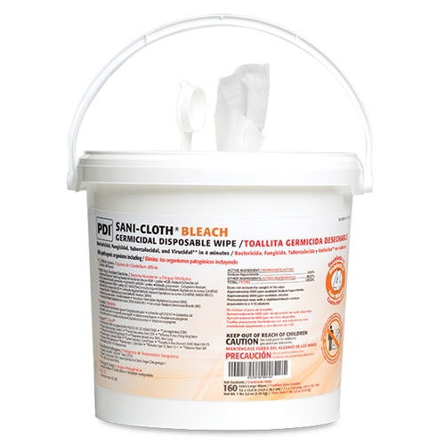PDI Sani-Cloth Bleach Wipe Pail, X-Large, 7½" x 15", 160/pail, 2/cs P7007P