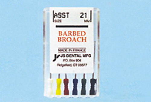 JS Barbed Broaches, Stainless Steel, D0.30, Yellow #2, XX-F, 6/bx JS Barbed Broaches, Stainless Steel, D0.30, Yellow #2, XX-F, 6/bx