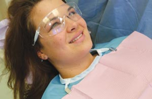 Crosstex Patient Barrier Aprons, Knee Length 27"x44" White Plastic ea NP4WH