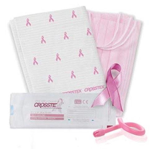 Crosstex Duo-Check Pouch, 3.5" x 9", Pink With A Purpose, 200/bx Crosstex Duo-Check Pouch, 3.5" x 9", Pink With A Purpose, 200/bx