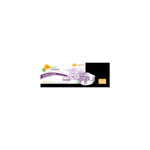 BeeSure Floral Design Face Mask, Level 3, Orchid 50/bx BE2320 BeeSure Floral Design Face Mask, Level 3, Orchid 50/bx BE2320