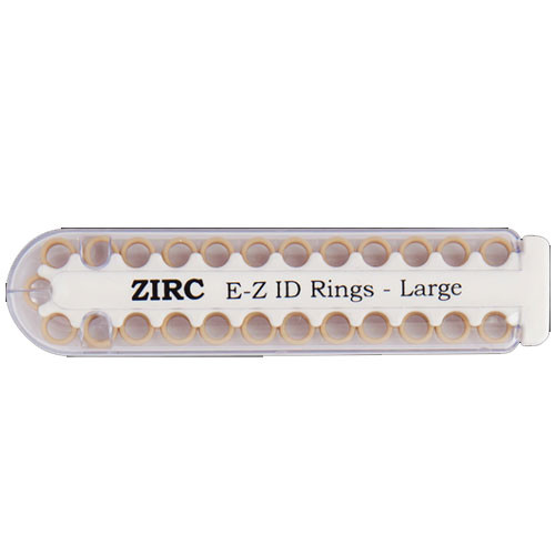Zirc E-Z ID Rings Large, Beige, 25pk