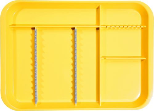 Zirc B-Lok Divided Tray 13-3/8"x9-5/8"x7/8", Neon Yellow, ea