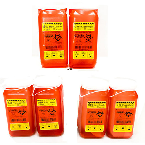 PureWay Sharps Disposal Multipack System, 6x1.4 Qt Containers Return Prepaid PureWay Sharps Disposal Multipack System, 6x1.4 Qt Containers Return Prepaid