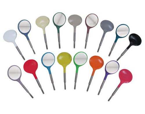 Zirc Crystal HD #5 Mouth Mirror Head, Screw-On Cone Socket, Grey, 12/pk