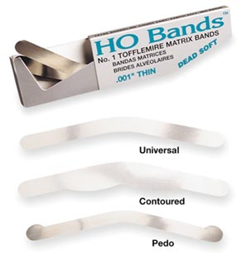 Microbrush Ho Bands Tofflemire Matrix Bands, #2 Mod Wide-Regular 0.001", 100/pk 350210